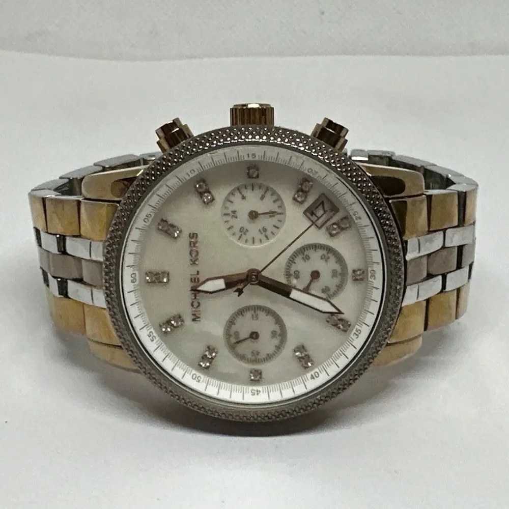 Michael Kors Ritz MK5642 Women Tri-Tone Stainless Steel Analog Dial Watch NUL60